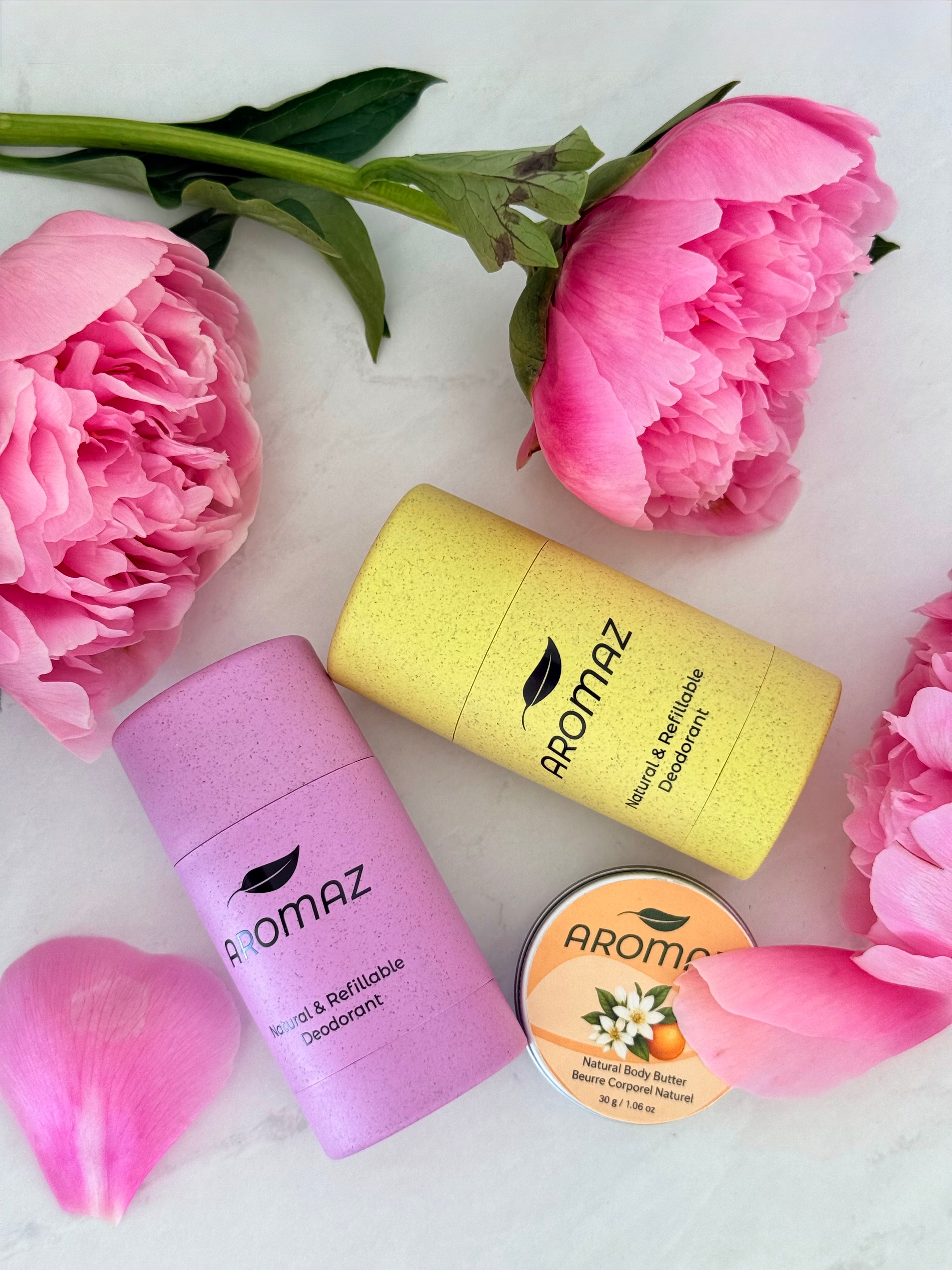 Aromaz refillable natural deodorant